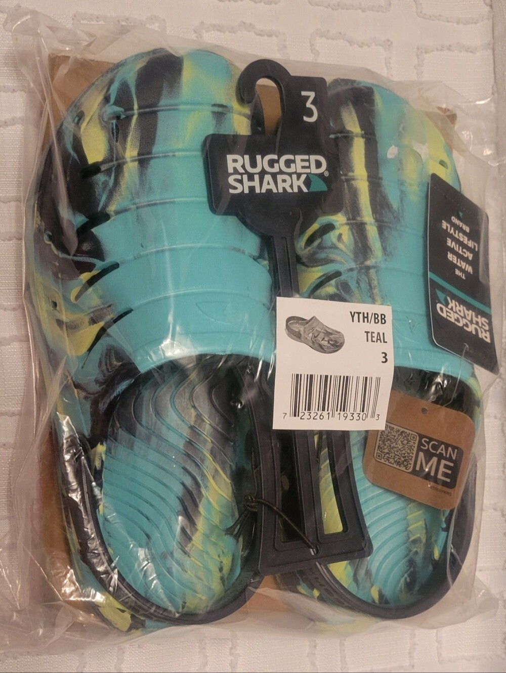Rugged Shark Youth Kids Sz 3 Clogs New/ Unopened